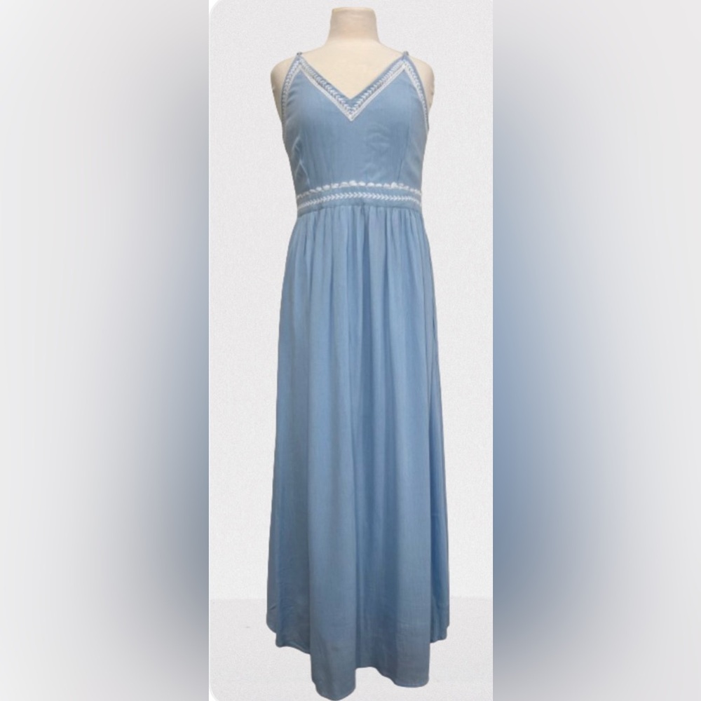 Elegantl size L NWT Blue Maxi Dress